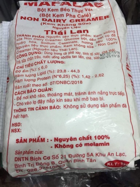 Bột kem béo Thái Lan Mafalac 1kg