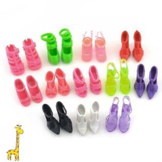 Bộ 10 đôi giày cao gót mini cho búp bê kiểu dáng gửi ngẫu nhiên