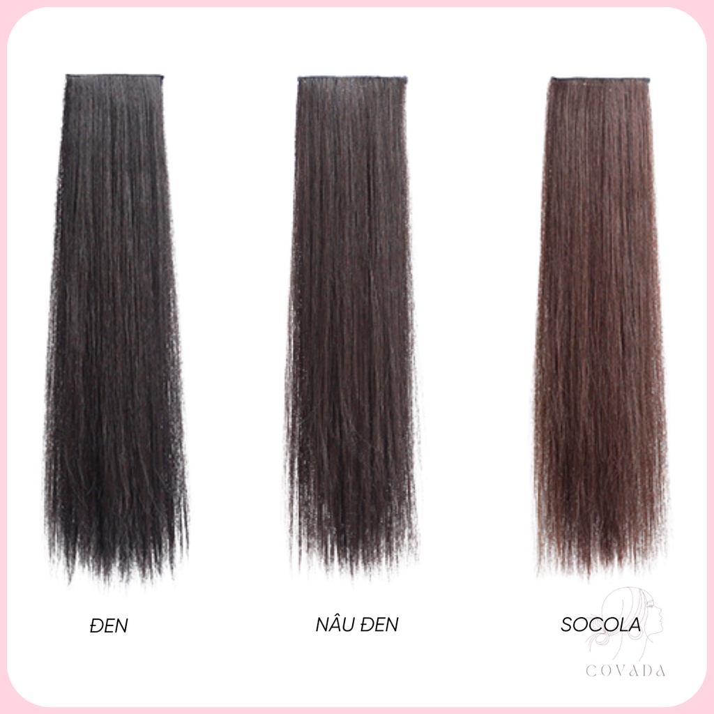 Set 3 dải tóc thẳng dài đẹp COVADA  kẹp phím nửa đầu cao cấp cho nữ TG04