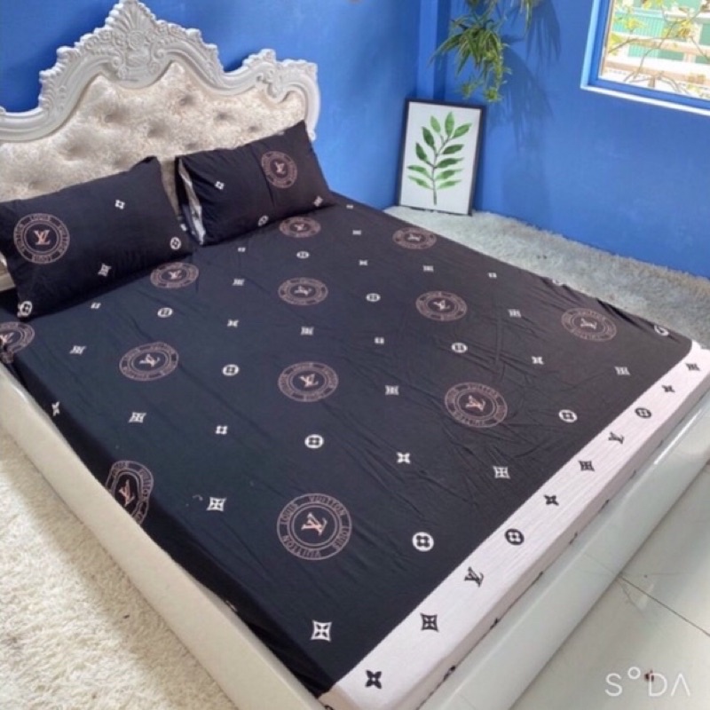 Bộ Ga Giường, Drap Giường Cotton Đũi  3 Món ga chun đủ kích thước 1m6, 1m8, 2m2 kèm 2 vỏ gối 50x70 - ảnh thật
