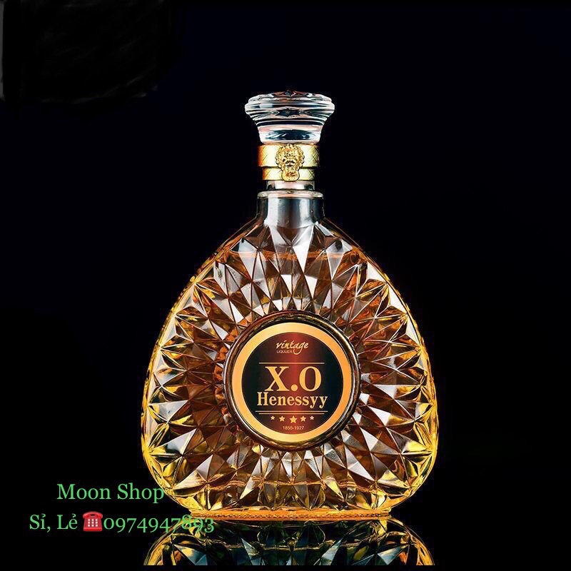 Chai, Bình Đựng Rượu Thủy Tinh Cao Cấp 750ml. Mẫu XO Tam Giác