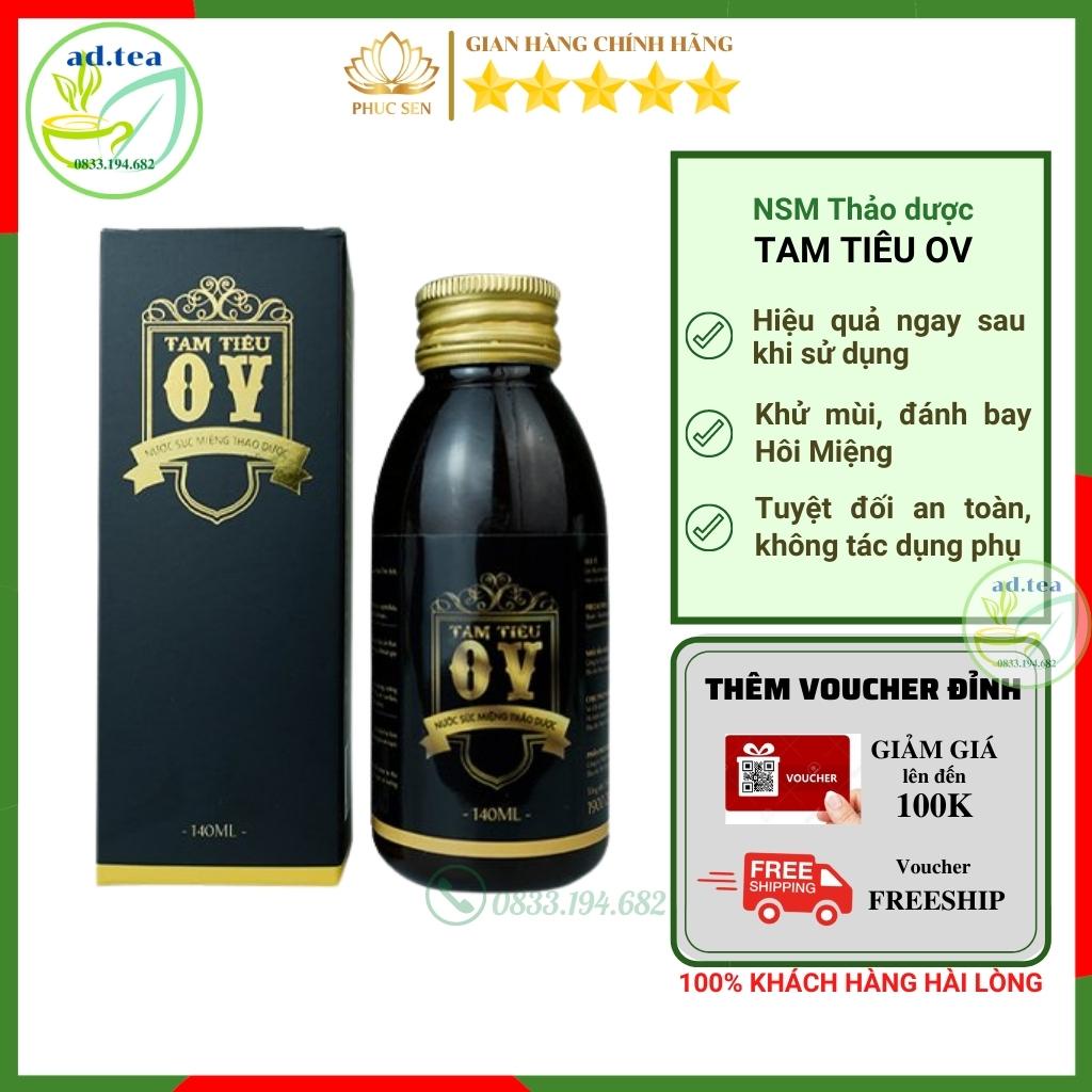 Nước Xúc Miệng Thảo Dược Tam Tiêu OV - Dứt Điểm Hôi Miệng, An Toàn Hiệu Quả - 140ml / ad.tea