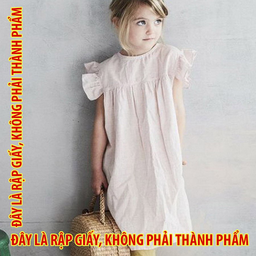 Rập giấy KR062 - Đầm nhún ngực tay tiên vuông