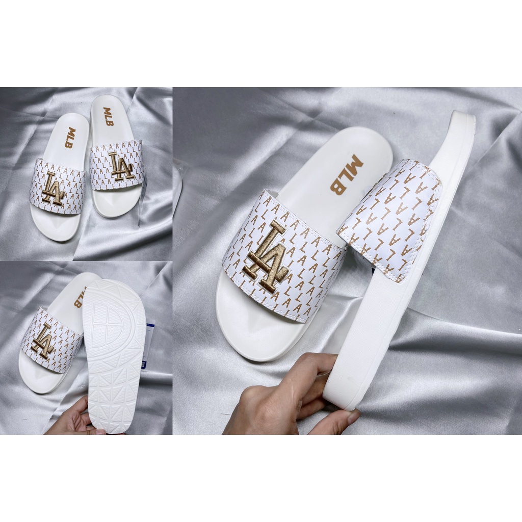 Dép MLB LA Monogram unisex thời trang, mang êm chân, đế bền, BH 1 năm,  BG HOUSE