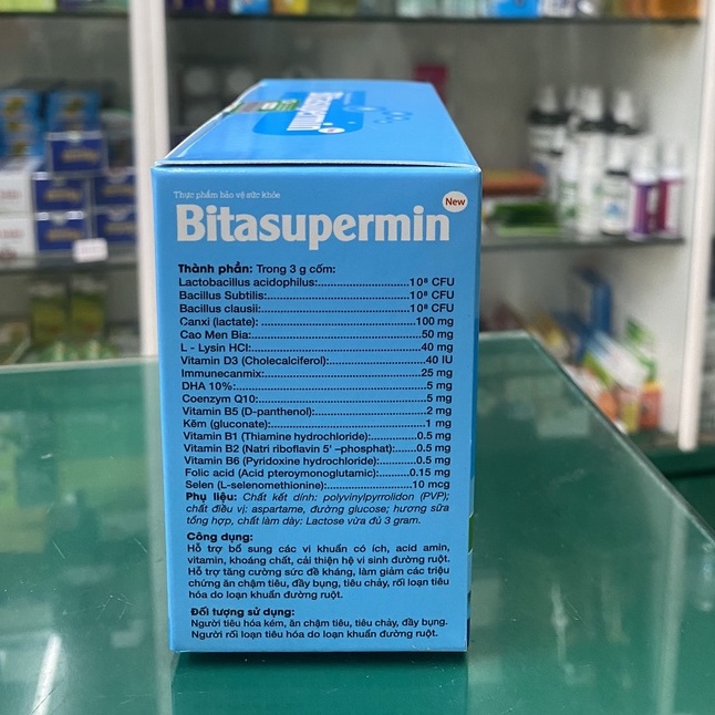 Bitasupermin New - Hỗ trợ bổ sung acid amin, vitamin, vi khuẩn có lợi giảm các triệu chứng đầy bụng tiêu chẩy