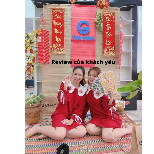 Đầm suông nữ mới đẹp thêu lá GUMAC thời trang nữ màu đỏ cực quyến rũ đủ size DB1156 | BigBuy360 - bigbuy360.vn