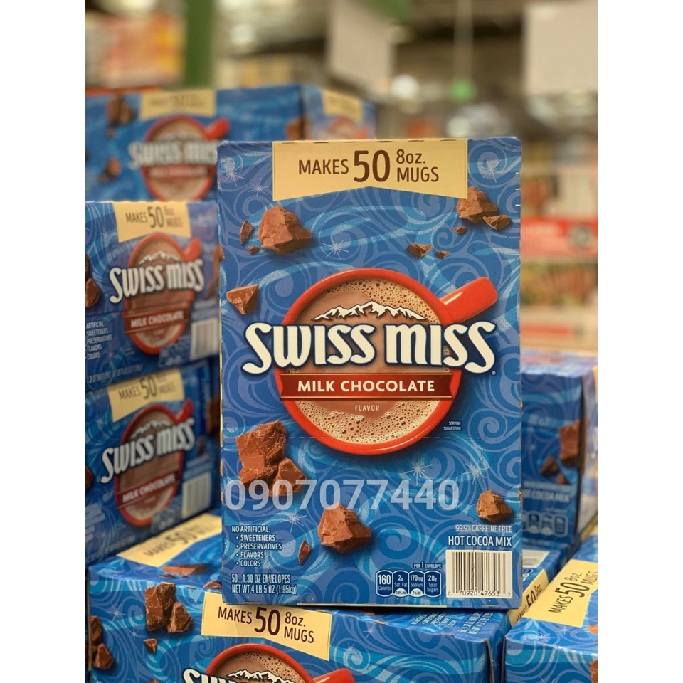 Bột ca cao sữa Swiss Miss Milk Chocolate Hộp 1,95kg Date 7/2023 - EDS Hàng Mỹ