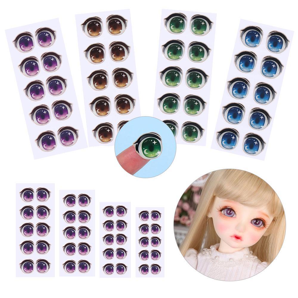 Upstopvn Set 10 Cặp Miếng Dán Mắt Nhiều Kiểu Họa Tiết Hoạt Hình Tím / Nâu / Xanh Dương / Xanh Lá / Xanh Lá / Mặt