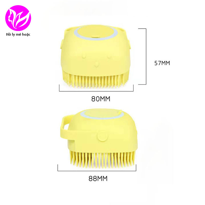 Bàn chải tắm silicon tạo bọt mềm mại, gội đầu, tẩy da chết, massage cơ thể, phù hợp cho bé yêu