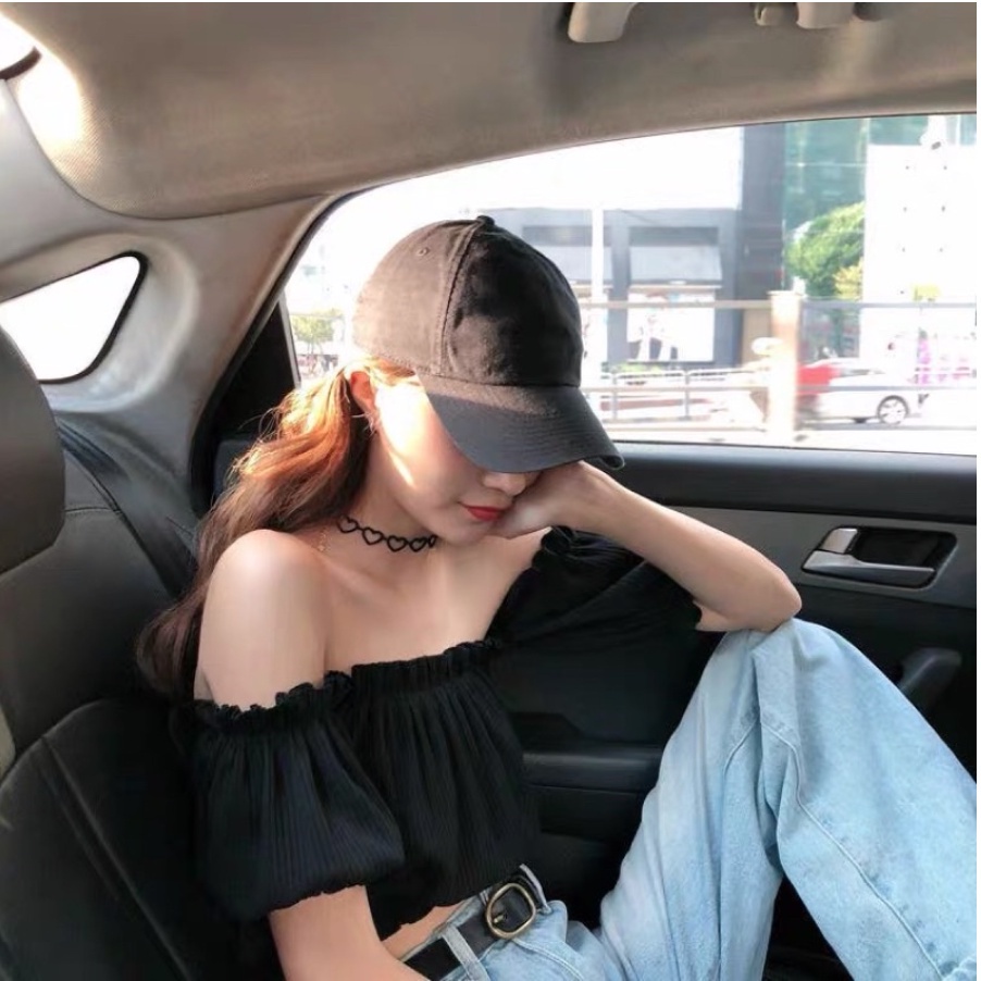 ÁO TRỄ VAI GÂN TĂM TAY BÍ | áo trễ vai thun gân | áo croptop trễ vai thun gân - AK0007 | steven.factory
