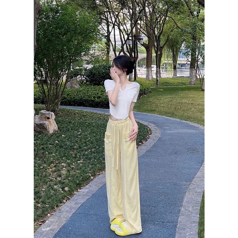 Quần Dài Lưng Cao Dáng Rộng Thời Trang Mùa Thu Mới 2022 Cho Nữ