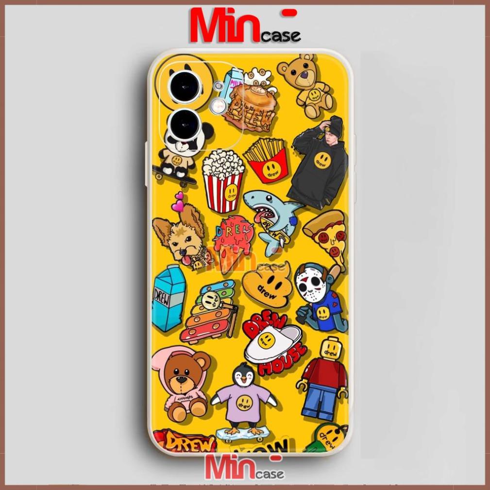 Ốp lưng iPhone Drew cạnh viền vuông silicon mềm dẻo cho iphone 6/6s/7/8/X/XS/XR/11/12/13 Pro Plus Max cute dễ thương đẹp