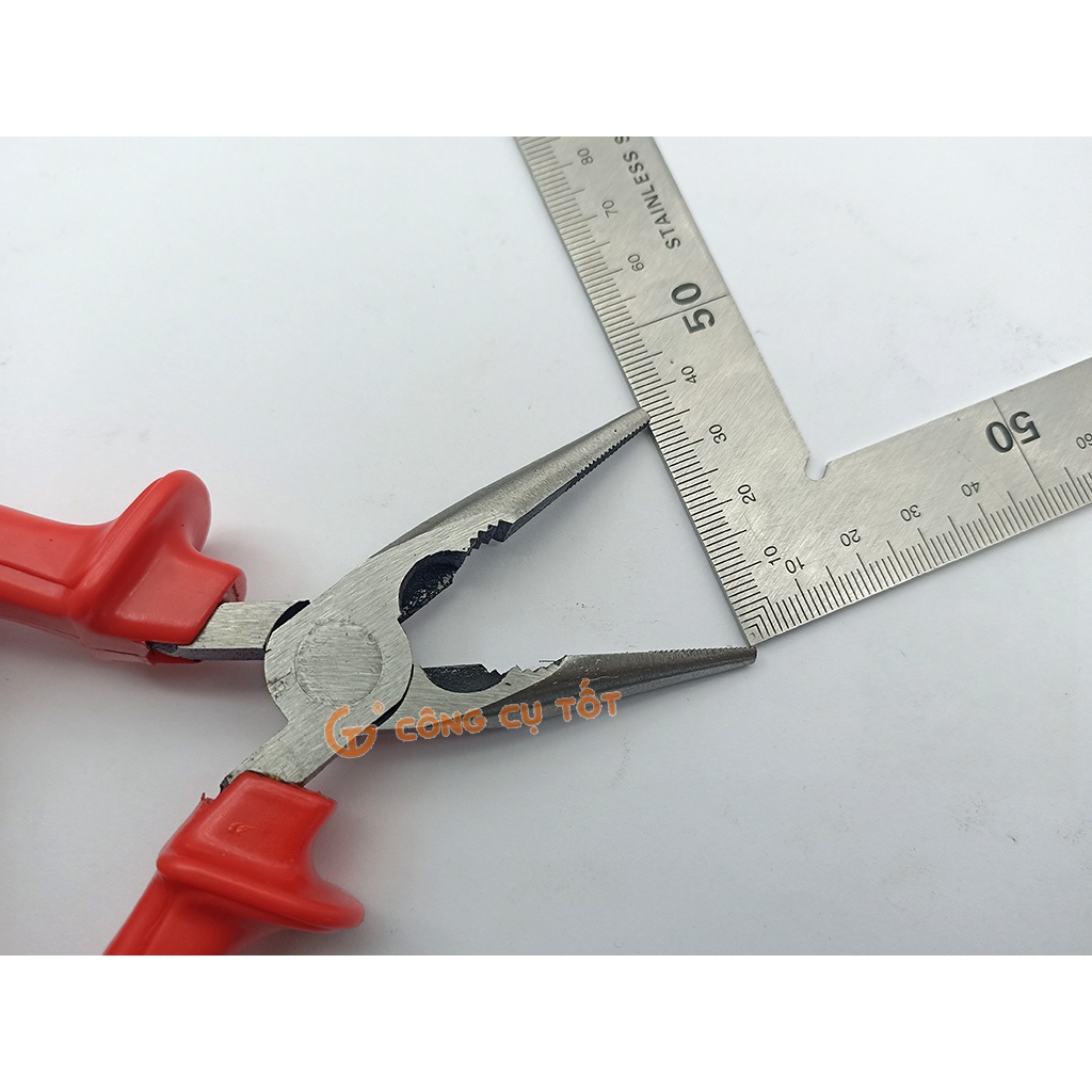 Kìm mỏ nhọn tay đỏ 6inch 150mm, 8inch 200mm OKUMA