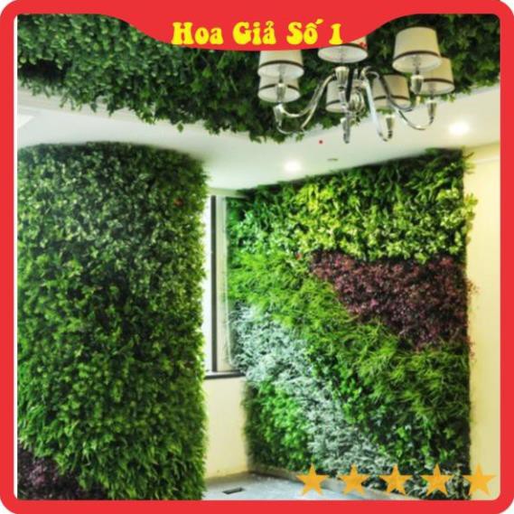 Cỏ Lá Chè, Thảm cỏ nhân tạo, nhựa giả size 60*40cm, decor trang trí tường nhà, văn phòng, nhà hàng, sự kiện