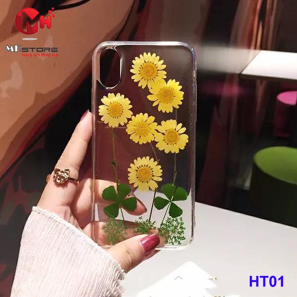 Ốp lưng hoa thật ép khô dành cho Iphone HT01