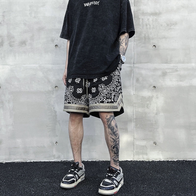 Quần Short Thể Thao Dáng Rộng In Hoa Kiểu Hip-Hop Cá Tính Cho Nam