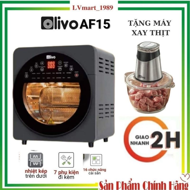 [Mã ELHADEV giảm 4% đơn 300K] [CHÍNH HÃNG] Nồi Chiên Không Dầu OLIVO AF15 - Bảng Tiếng Việt - Thương Hiệu Mỹ