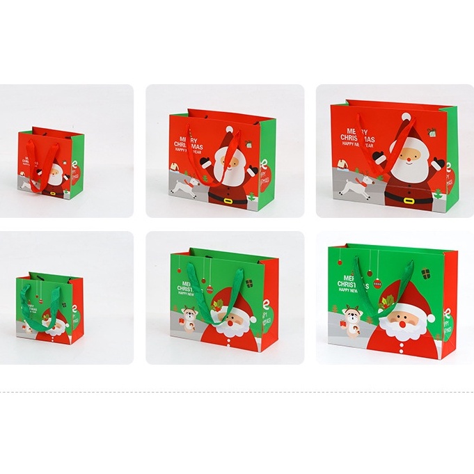 HỘP VÀ TÚI GIẤY ĐỰNG QUÀ GIÁNG SINH HÌNH ÔNG GIÀ NOEL CUTE