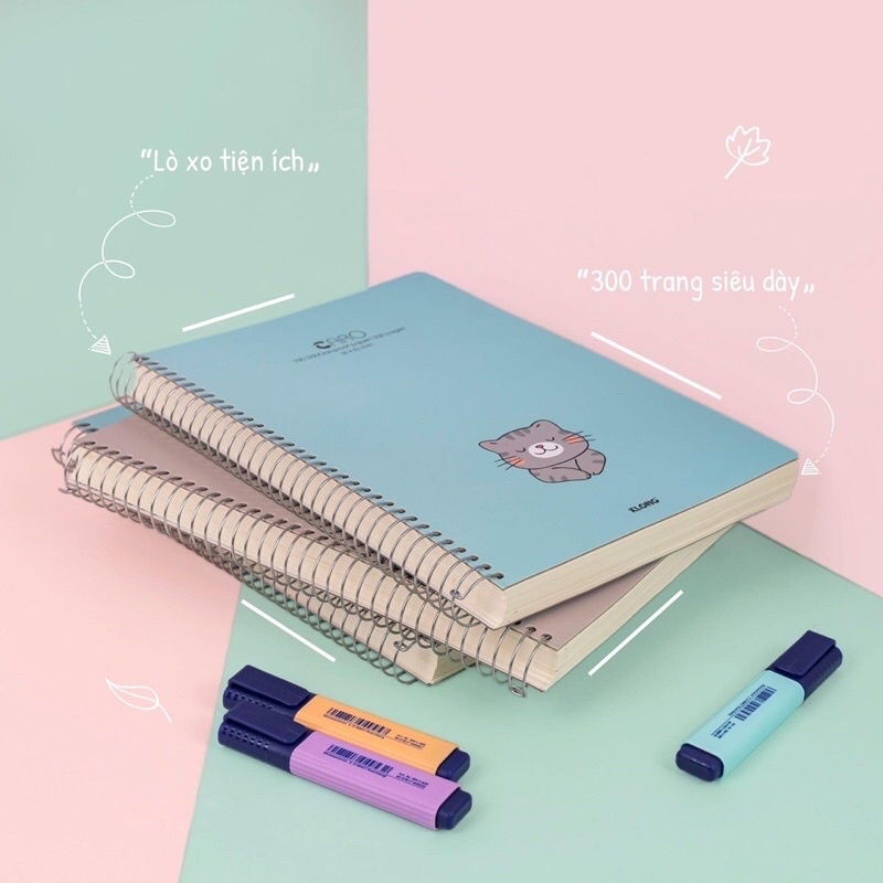Sổ lò xo đơn A4 Caro Klong 300 trang_591 giấy siêu dày