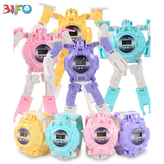 Đồ chơi đồng hồ điện tử robot biến hình 2 trong 1 cho bé học tập và vui chơi