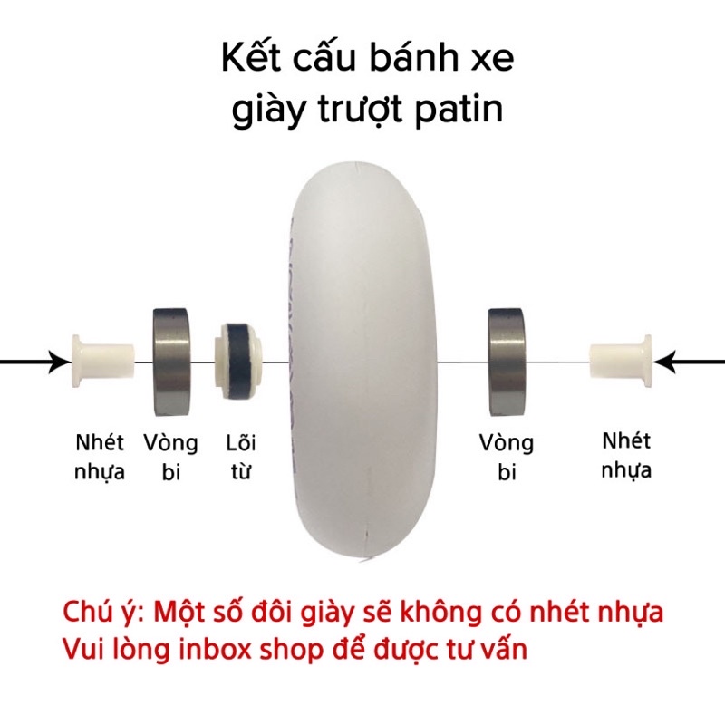 Bánh Đèn Led CAO SU PU chuyên dụng cho giày patin