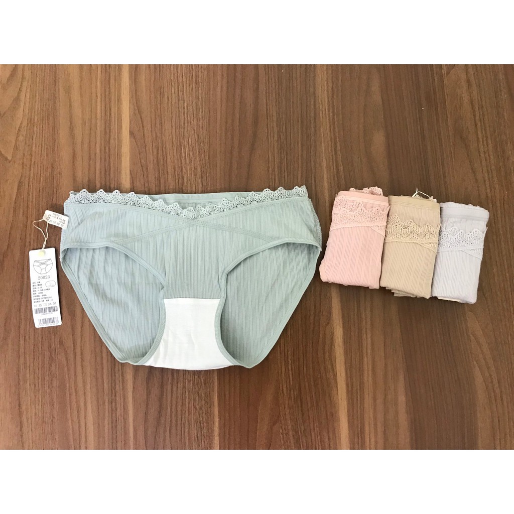 ĐỒ LÓT BẦU VÀ SAU SINH FREESHIP Quần lót cotton cạp chéo đỡ bụng bầu