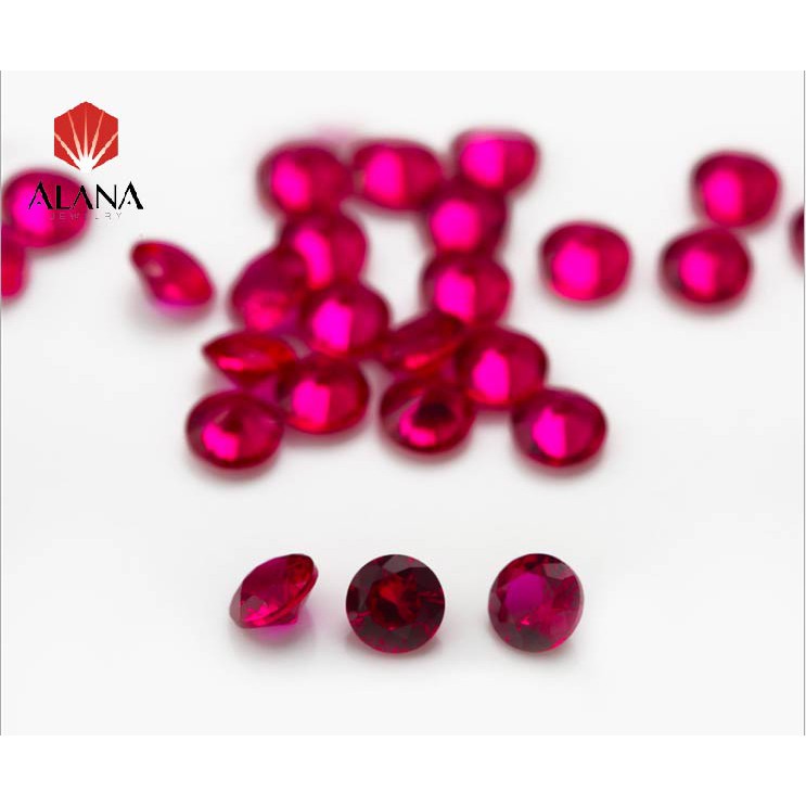 Combo 100 viên đá CZ tròn màu Ruby 8#