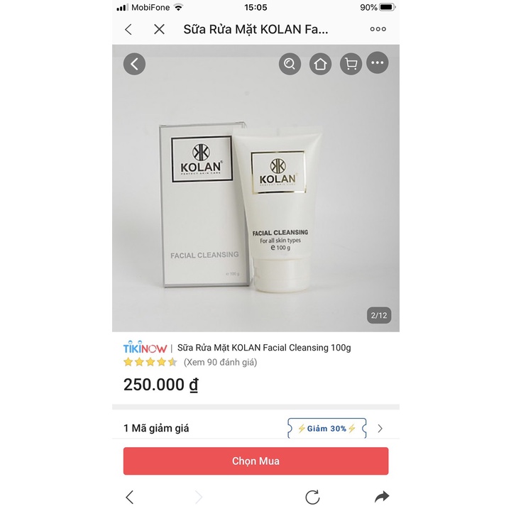 Sữa rửa mặt Kolan Bác sĩ Khuông sáng da siêu thơm mịn, cấp ẩm tuýp 100g