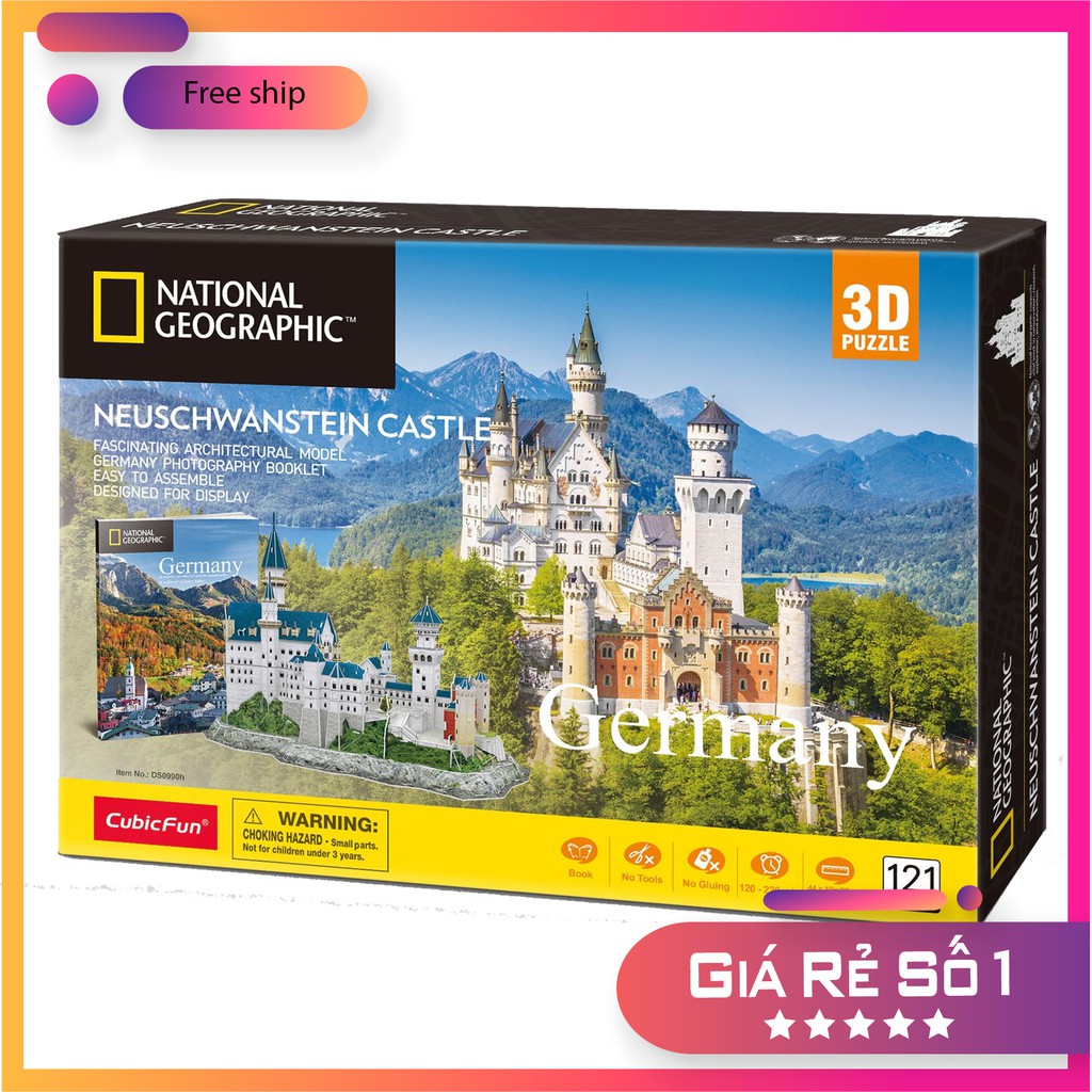 Mô Hình Giấy Cubicfun Lâu Đài Neuschwanstein Castle National Geographic