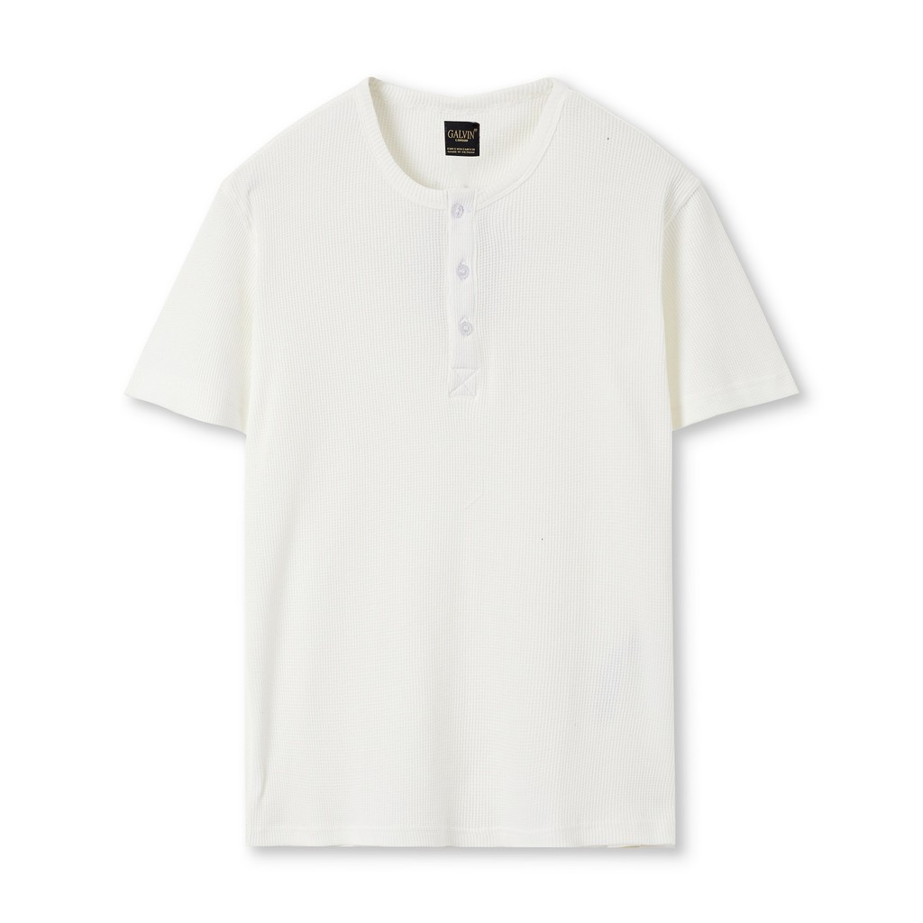 Áo thun nam Galvin vải dệt chìm 3D 2021 cổ khuy co giãn cotton APGV37