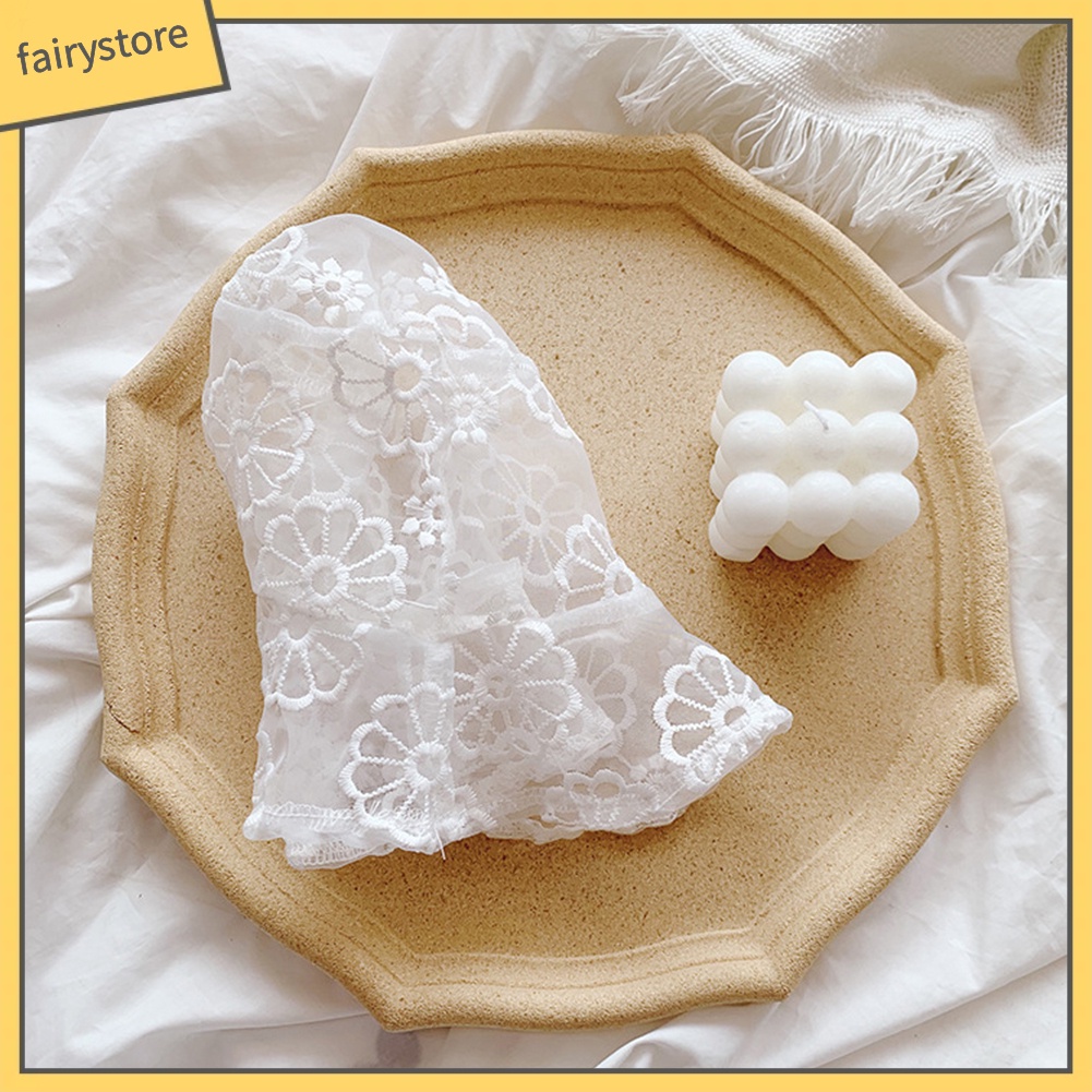 Mũ rộng vành phối ren hoa chống nắng cho bé gái