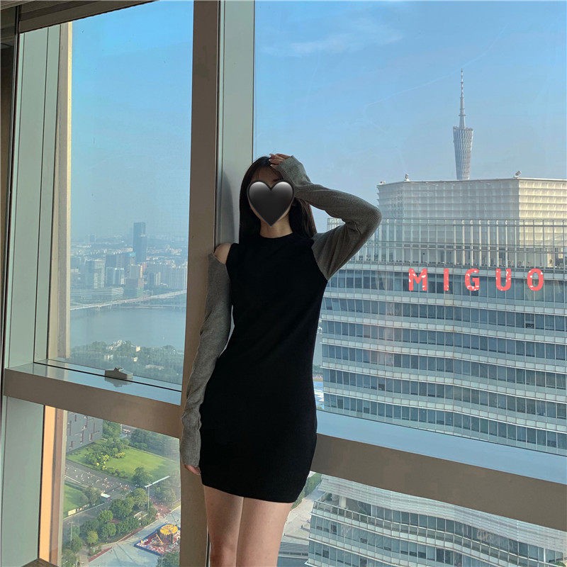 Đầm Dệt Kim Tay Dài Trễ Vai Quyến Rũ Cho Nữ | BigBuy360 - bigbuy360.vn