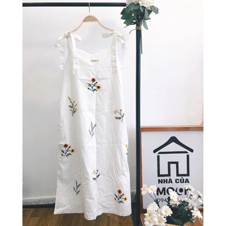 Váy 2 dây linen thêu tay linen
