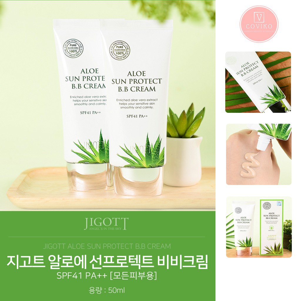 Kem nền BB chống nắng Hàn Quốc JIGOTT Aloe Sun Protect BB Cream - SPF41 PA++ 50ml | BigBuy360 - bigbuy360.vn