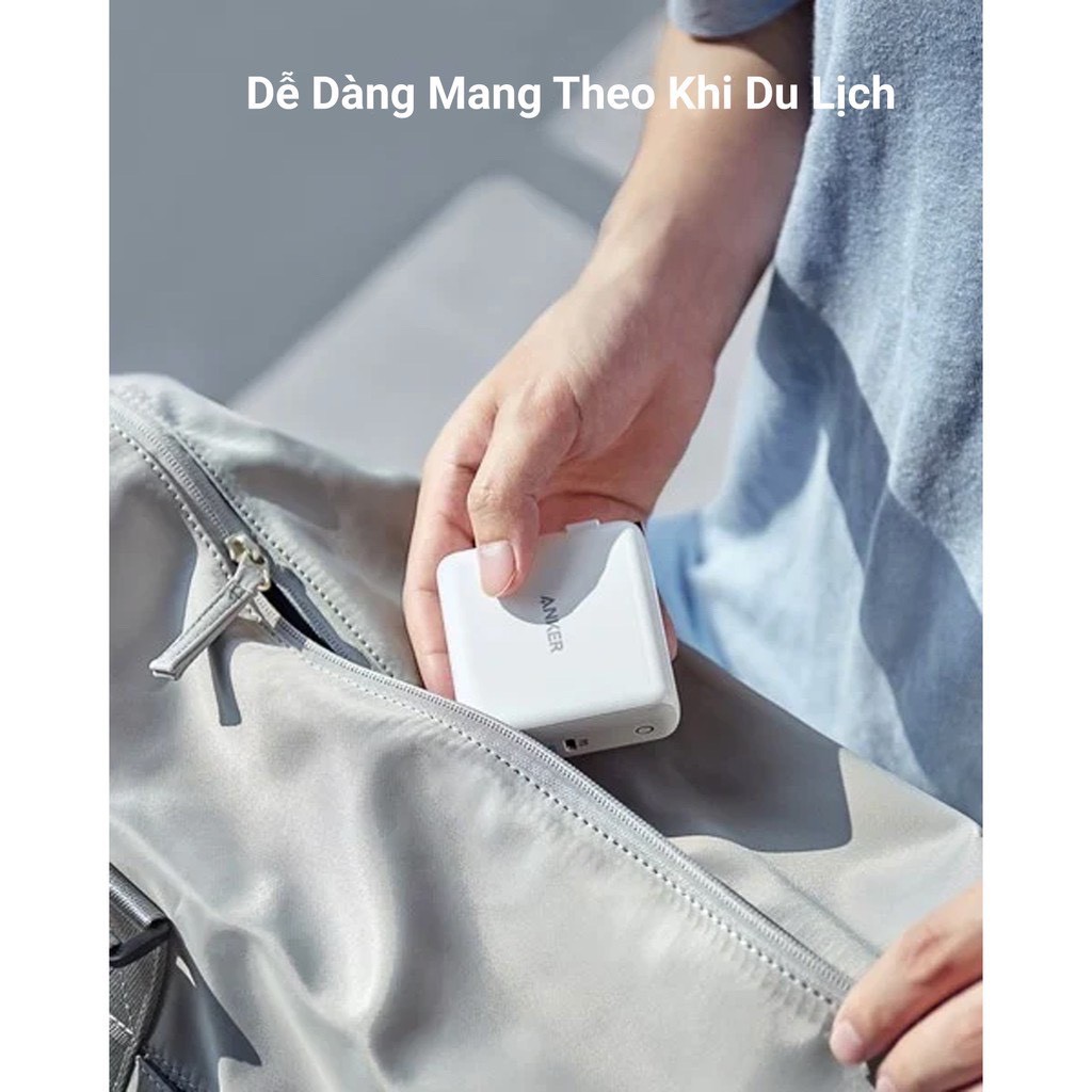 Củ sạc nhanh ANKER PowerPort PD+2 công suất 35w, 1 USB-C PD 20w, 1 PowerIQ 2.0 15w - A2636 - BẢO HÀNH 12 THÁNG
