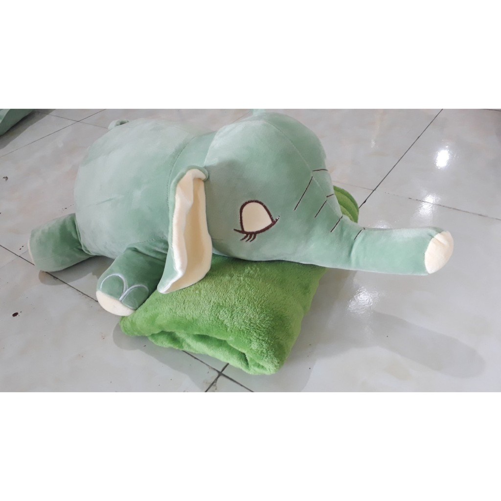 Bộ chăn gối hình thú Voi xinh 70cm Ghome