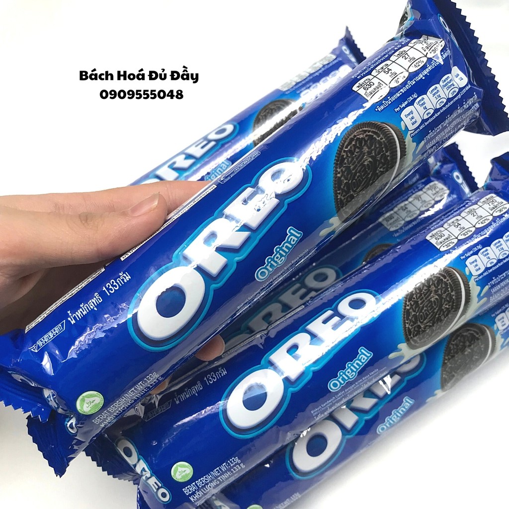 Bánh quy socola Oreo vị Vanilla gói 119,6g thơm ngon chuẩn vị