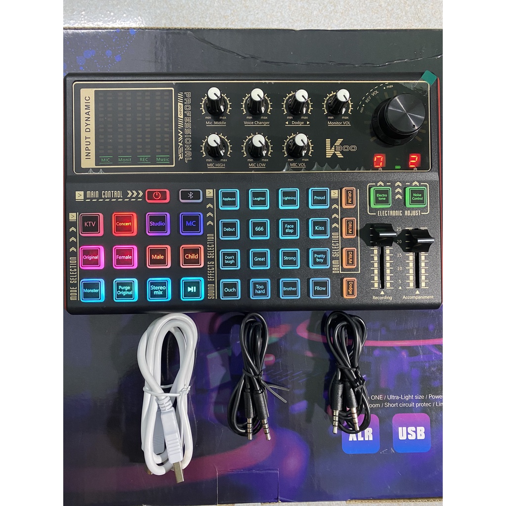 Trọn Bộ Sound Card K300 Mic AT808 . Chuyên Dùng Livestream , Thu Âm , Giả Giọng , Kèm Autotune , Dễ Dàng Sử Dụng