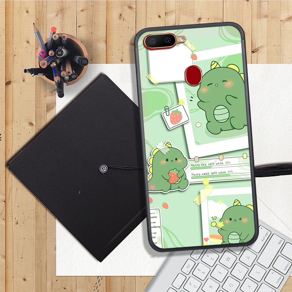 ỐP LƯNG OPPO A5S/A7/A12/F9, IN HÌNH CHÚ KHỦNG LONG SIÊU CUTE PHO MAI.
