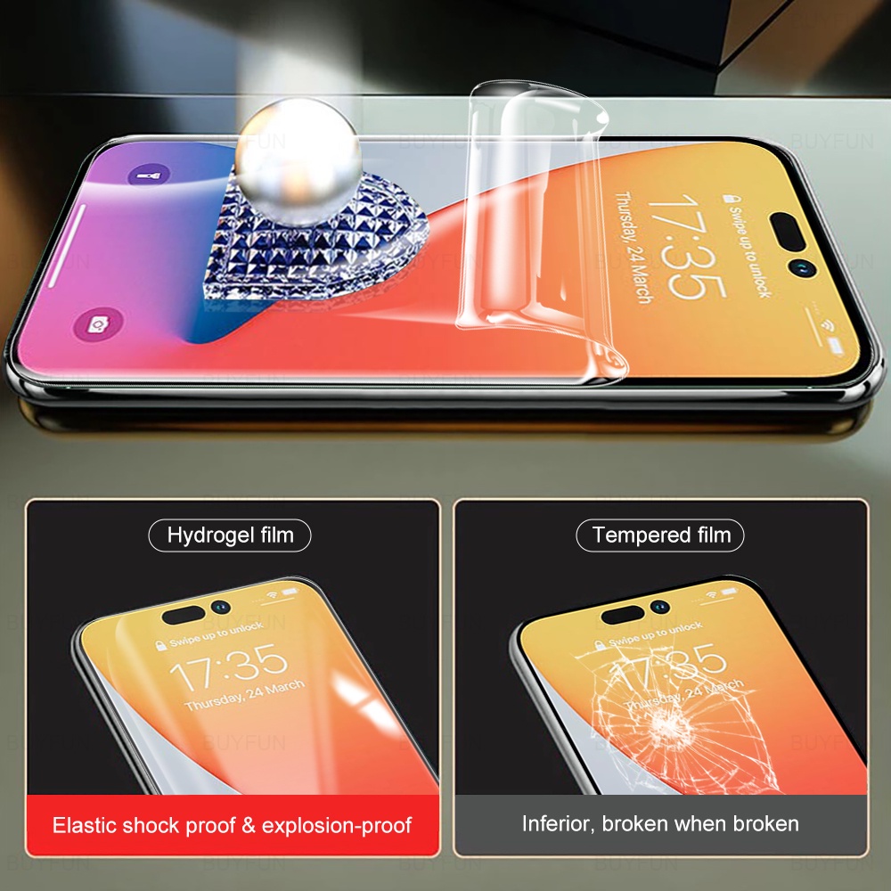 Set 2 Kính Cường Lực Hydrogel Bảo Vệ Màn Hình Điện Thoại iPhone 14 11 12 13 Pro Max mini iPhone 8 7 Plus 7 8 SE 2020 2022