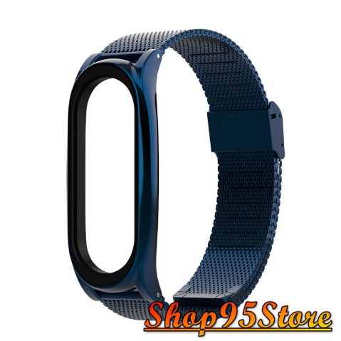 Dây đeo kim loại mắt lưới PLUS Mi band 5 chính hãng Mijobs - dây đeo thay thế miband 5 mắt lưới bản PLUS (Mijobs)