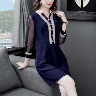 Đầm voan lụa cao cấp kiểu sơ mi