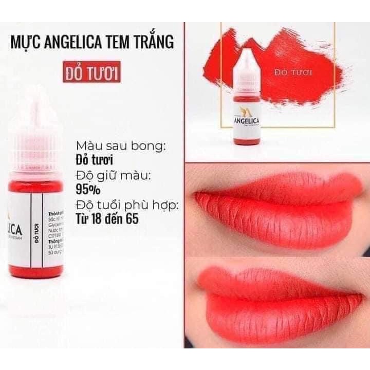 Mực angelica tem trắng bản việt siêu đậm lên màu nhanh bám màu tố giữ màu 95% không bị xỉn màu