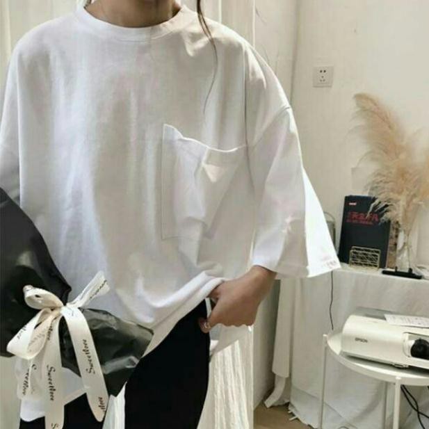 Áo thun basix tay lỡ có túi có bigsize