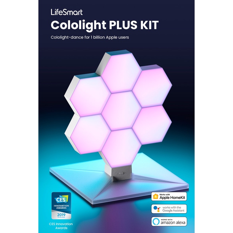 Đèn Led nháy theo nhạc Cololight Plus lục giác LifeSmart, 7 khối lắp ghép thông minh