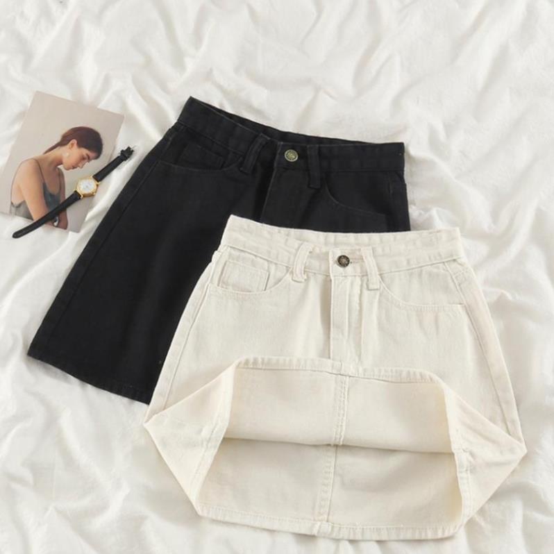 Chân Váy Jean Chữ A Cạp Lưng Màu Sắc  Đơn Giản Thời Trang Phong Cách Hàn Quốc Cho Nữ
