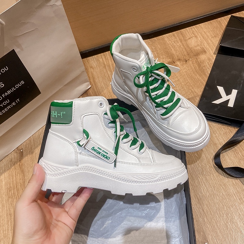 Giày boot nữ, giày bốt trắng chất liệu da PU cao cấp hot trend 2023 Top Shoes size 36-40