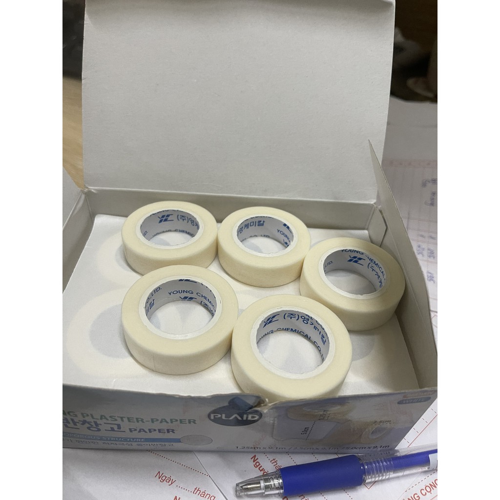 Băng dính giấy trắng Hàn Quốc, khổ 1,25cm