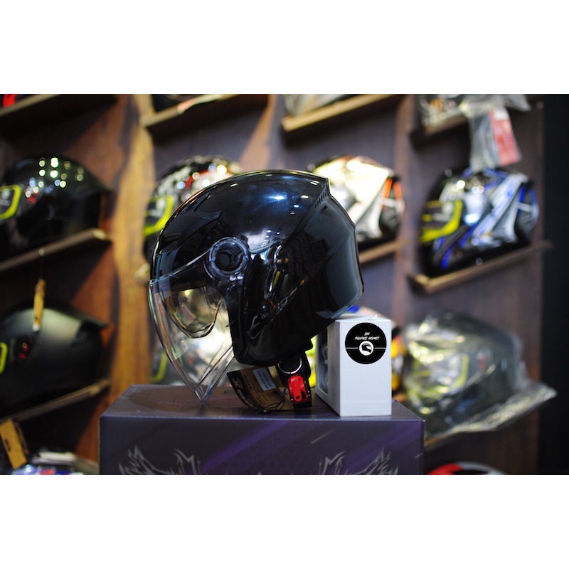 Mũ bảo hiểm 3/4 Royal m268 2 kính Gloss balck