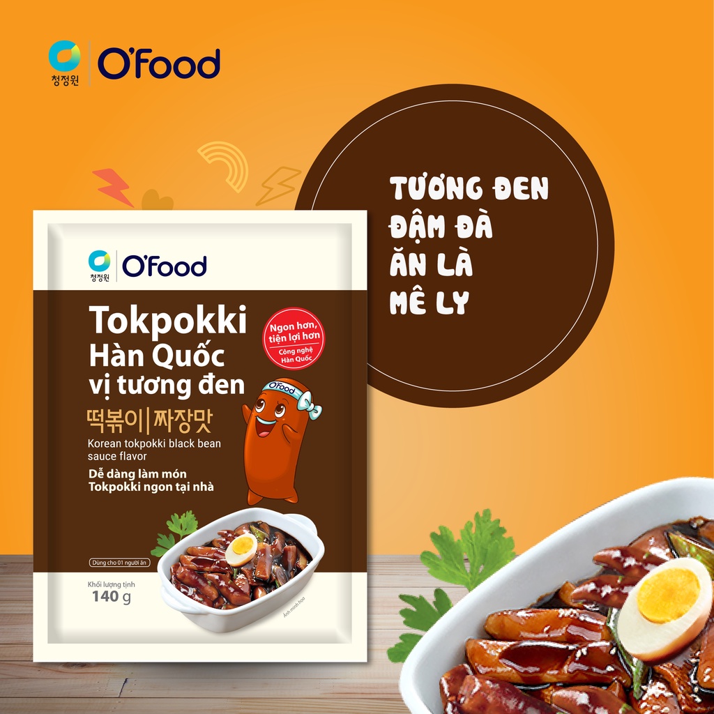 [THÙNG 24 GÓI] Tokbokki / tokpokki Hàn Quốc O'food gói 140gr